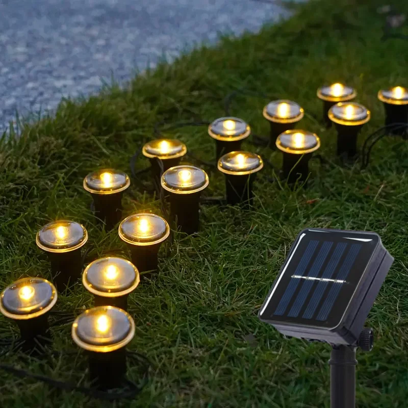 15-30Pack Outdoor Solar Path Light with 8 Switchable Lighting Modes IP54 for Outdoor Garden Fairy Light Landscape Lighting Decor