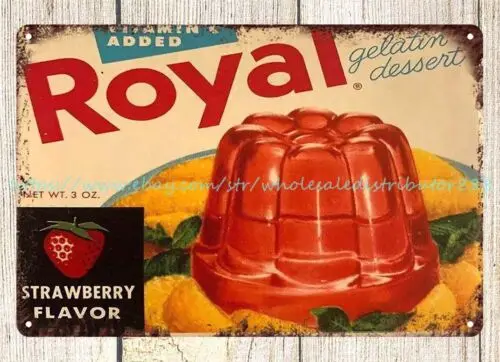 automotive signs 1950's Royal Gelatin Jello Dessert metal tin sign