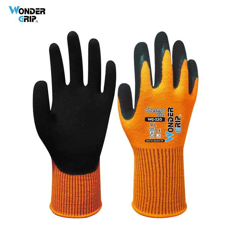 Wonder Grip 24 Pcs/12 Pairs Cold Resistant Garden Working Gloves Dual Layer Latex Coated Work Gloves Acrylic & Spandex Lining