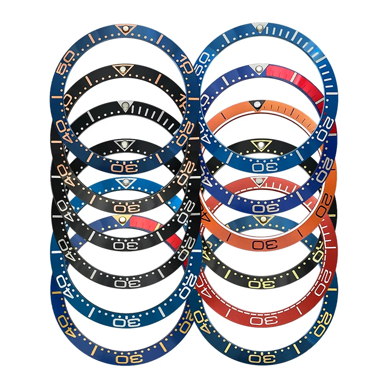 

38mmx30.7mm SKX007 Sloped Aluminium Bezel Insert Ring Fits SKX007 SKX009 SUB GMT Watch NH35 NH36 Watch Bezel Insert Ring Parts