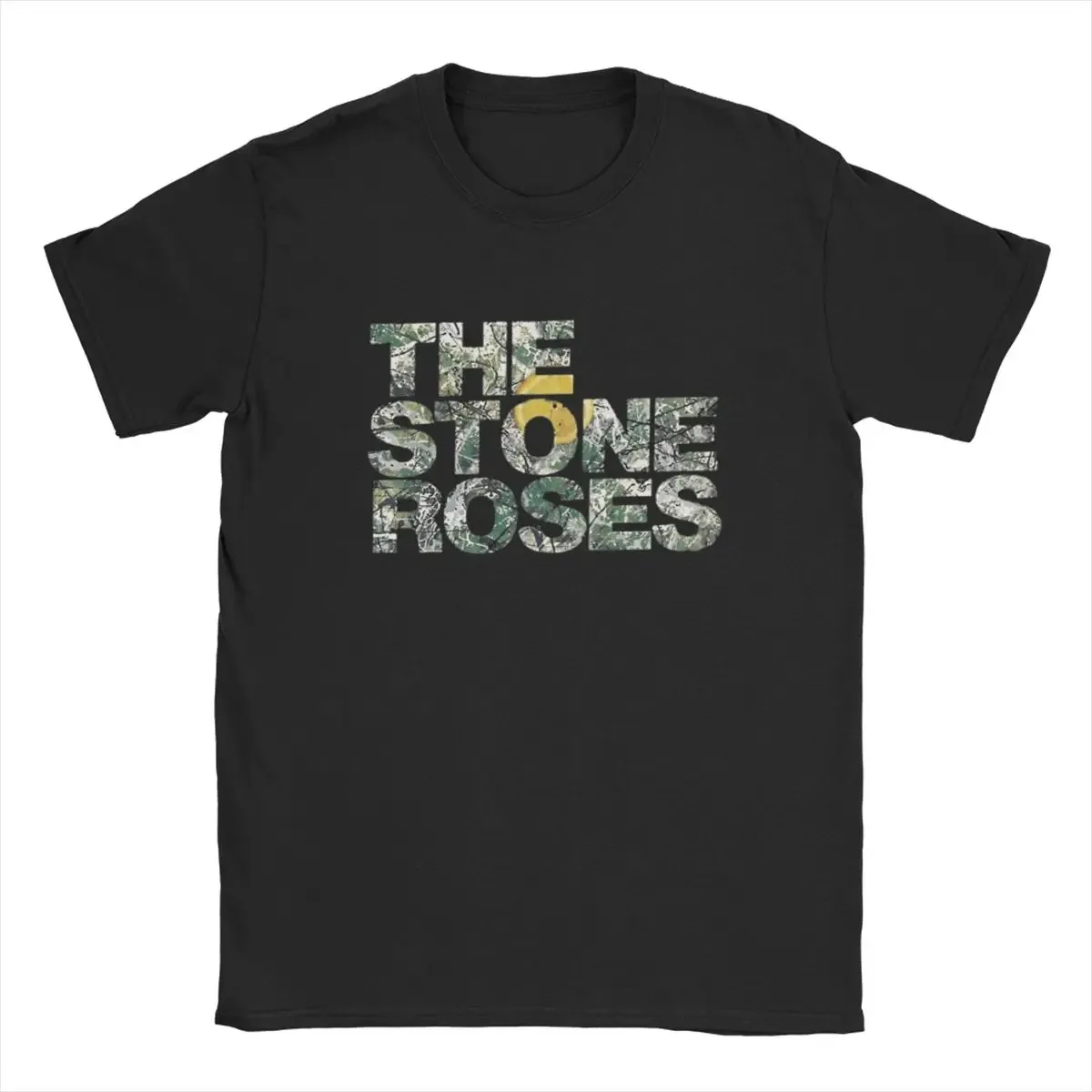 The Stone Roses Logo T Shirts for Men Pure Cotton Funny T-Shirt Round Neck Christmas Tour Tee Shirt Short Sleeve Clothing Summer