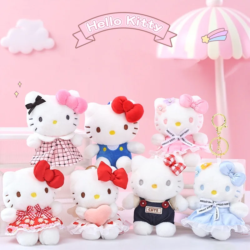 

Genuine Healing Hellokitty Plush Dolls Keychains Small Pendant Bagback Hangings Cute Companion Dolls Christmas Birthday Gifts