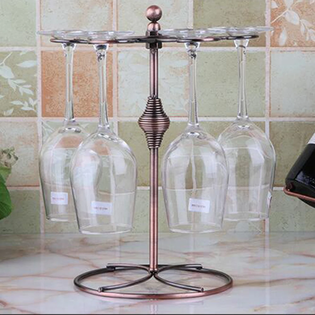 

Wine Glass Rack G-Type Inverted Design Retro Red Wine Cup Holder Home Office Bar Storage Display Stand For Kitchen Cabinet