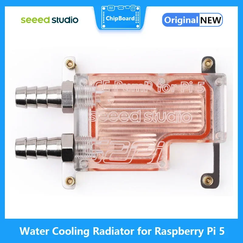 

Студийный радиатор водяного охлаждения Seeed для Raspberry PI 5, высокопроизводительный, с водяным охлаждением, со встроенным RGB кулером для процессора, аксессуар