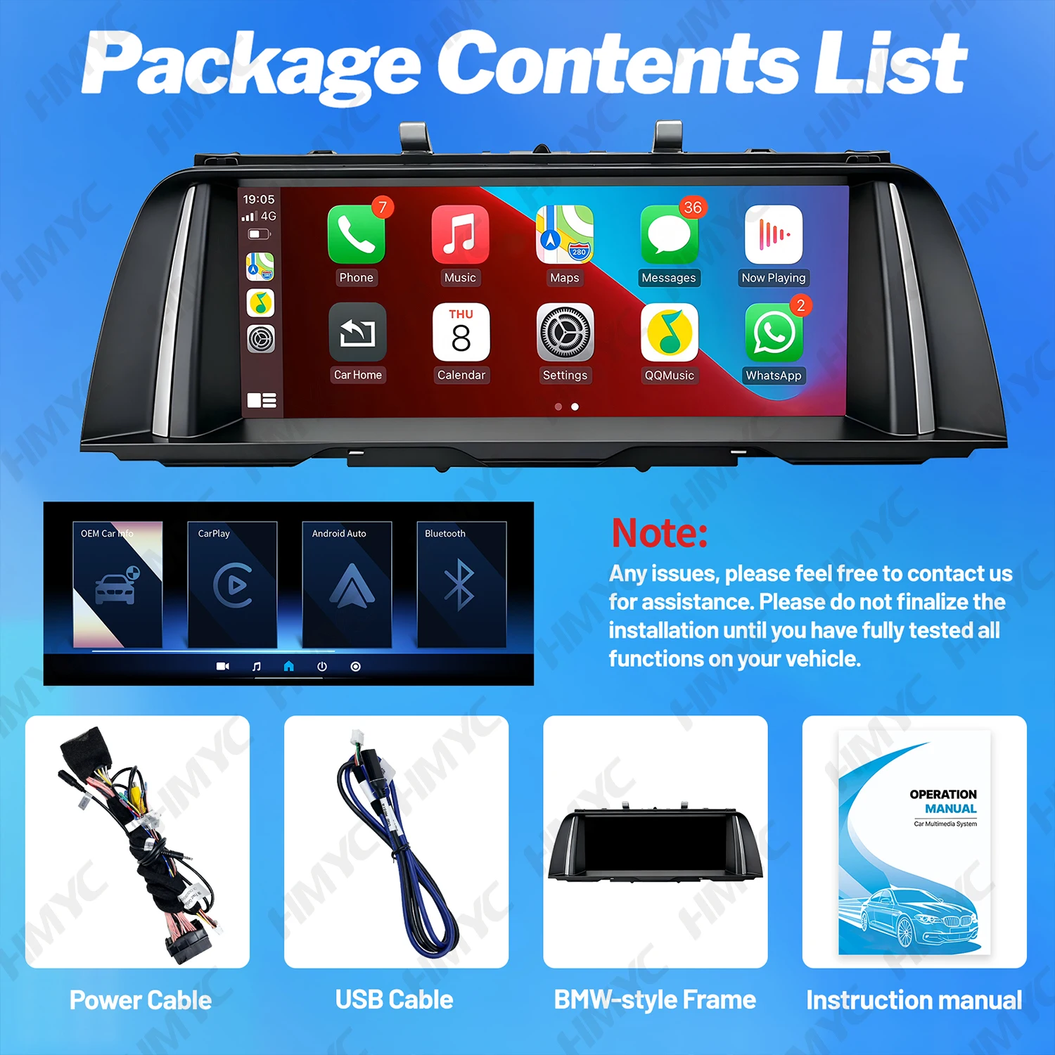 Immagine 7: Lettore multimediale touchscreen Linux da 10,25 pollici per BMW Serie 5 F10/F11 2011-2012 CIC Wireless Carplay Android Auto GPS Navigazione