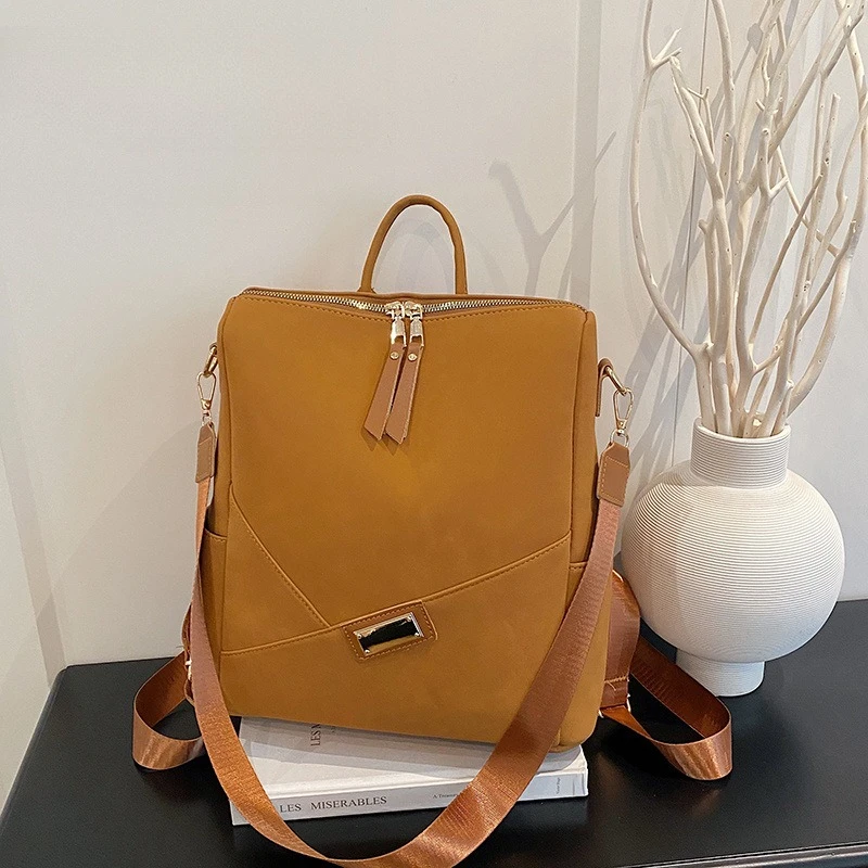 

Новая женская сумка через плечо, вместительная, модная, из мягкой искусственной кожи, многофункциональная, простая, для отдыха и путешествий, рюкзак.