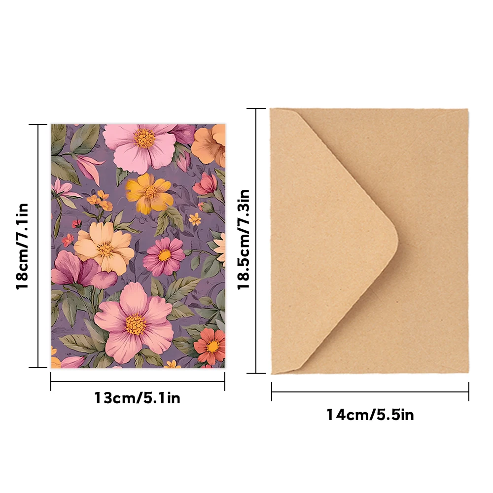 24 Stück, Vintage-Blumen-Grußkarten-Set mit Umschlägen für jedermann, DIY-Grußkarten, Einladungskarten, vielseitiger, lustiger Gruß – Detail 1