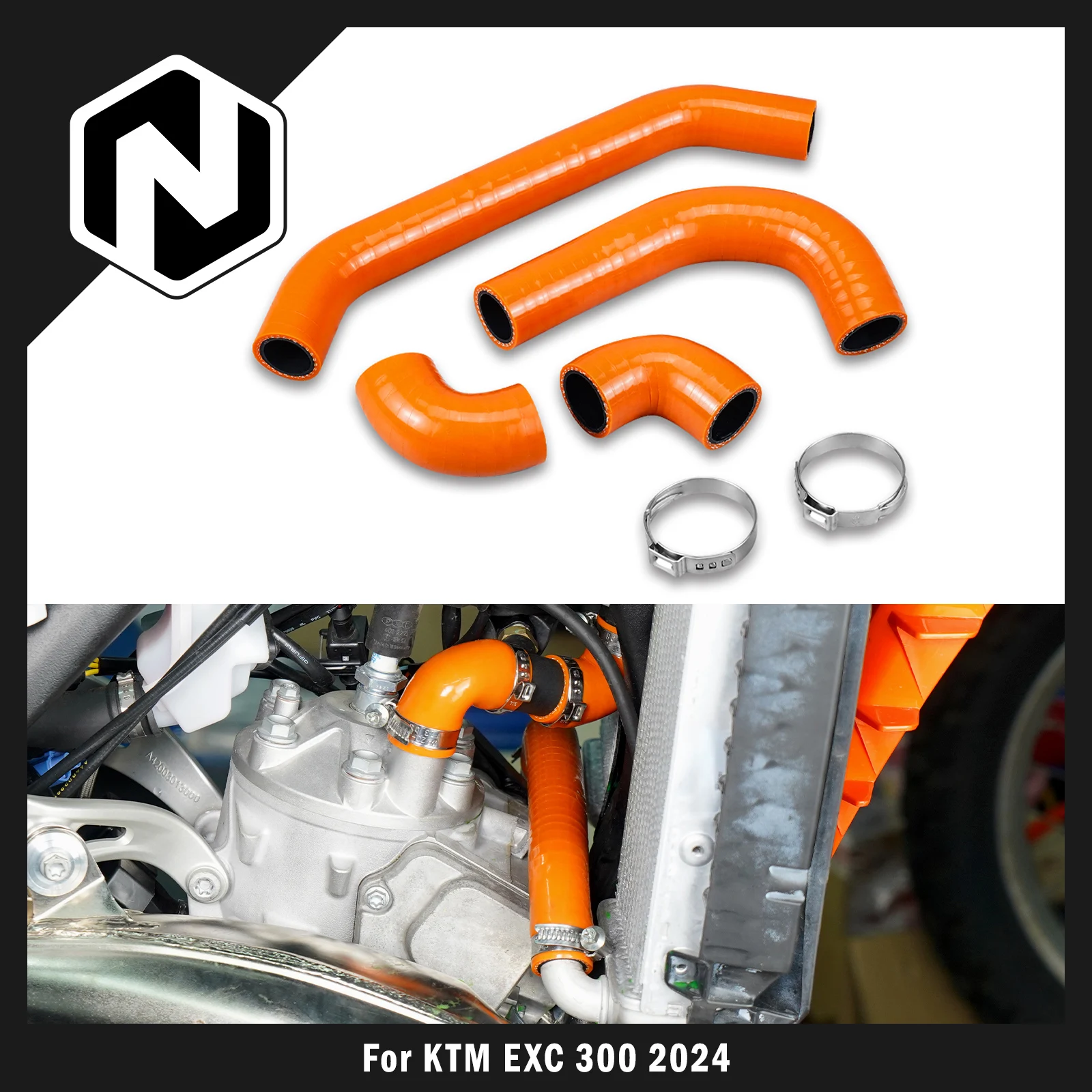 

For KTM EXC 300 EXC 250 XCW 300 2024 SX XC 250 300 2023-2024 Silicone Radiator Hose Kit For GasGas EC 300 For Husqvarna TE 300