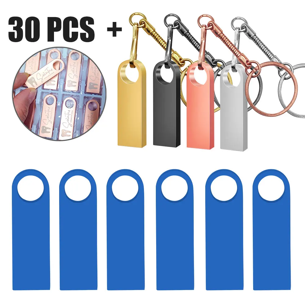 30PCS USB Flash Drive Pen Drive 128GB 64GB 32GB 16GB 8GB USB Stick Pendrive Flash Drive for Android Micro/PC