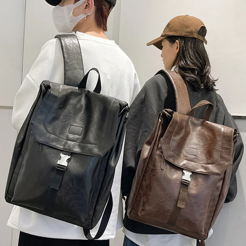 Trend iger Leder Herren rucksack koreanischen Stil Reise rucksack hochwertige männliche Laptop tasche Mode Schüler Schult aschen