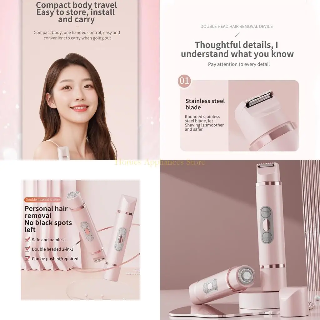 

D0AB Двойная головка Электрическое устройство для снятия волос Женские волосы Рышает водонепроницаем