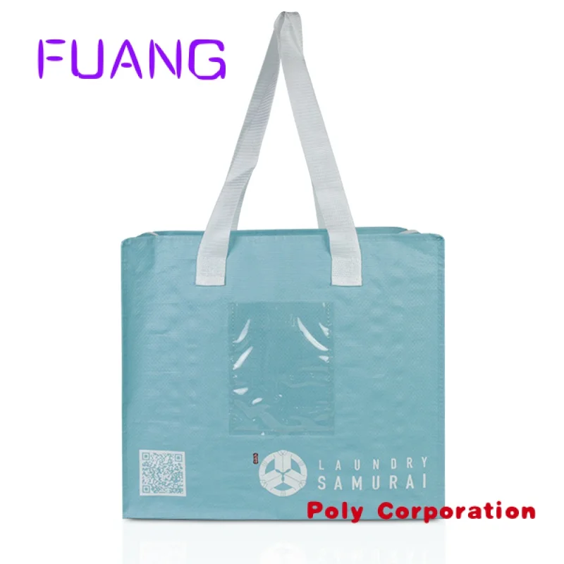 Oem/Odm Shopping Tote Leverancier Aangepaste Print Extra Grote Pp Geweven Tas Met Rits