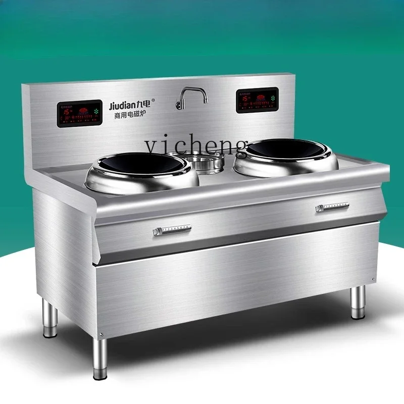 

TQH электромагнитная плита с двойной головкой, маленькая жареная плита для отеля, большой отель, фаст-фуд, ресторан, столовая, девять электрических, высокая мощность