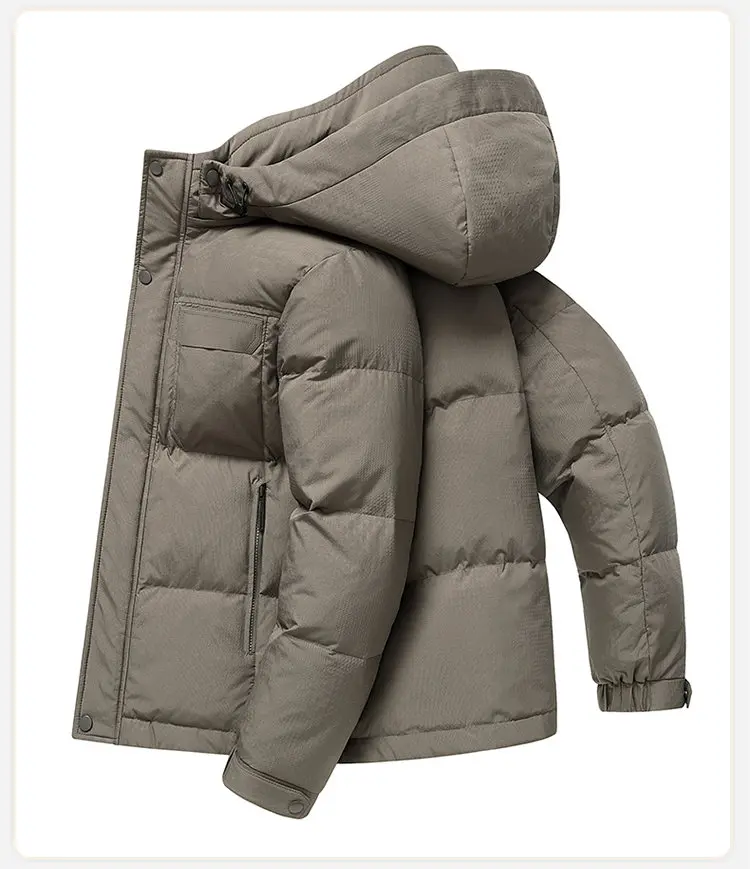 2026 Winter Herren Casual Warme Kapuzen-Daunenjacke Streetwear Oberbekleidung mit abnehmbarer Kapuze, lockere, dicke, wattierte Jacke – Detail 14