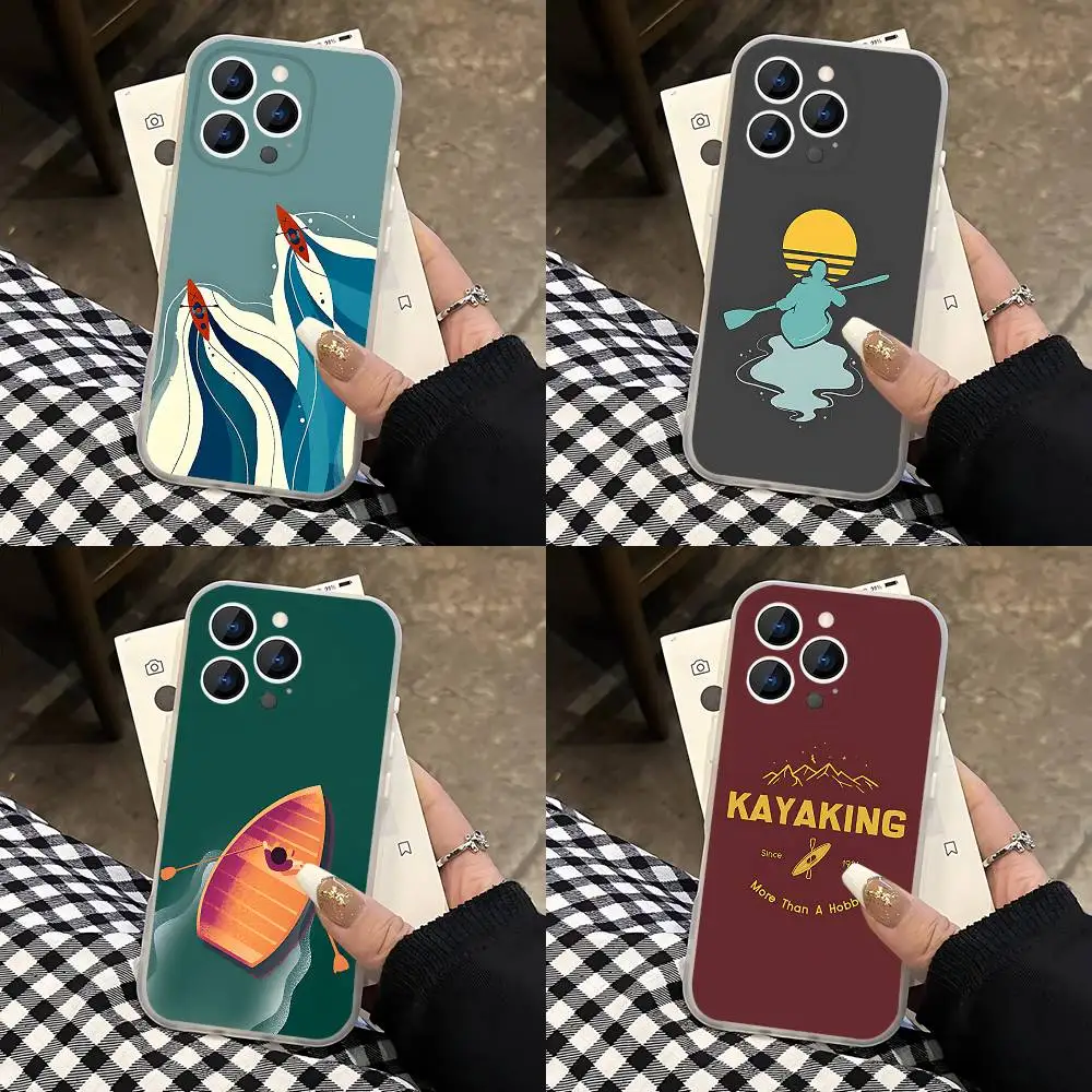 

Boating Kayaking Sprot Phone Case For iPhone 14,16,12,17,13,15,11 Max,Pro,Mini,Plus,Air,E Magnetic Frosted Transparent