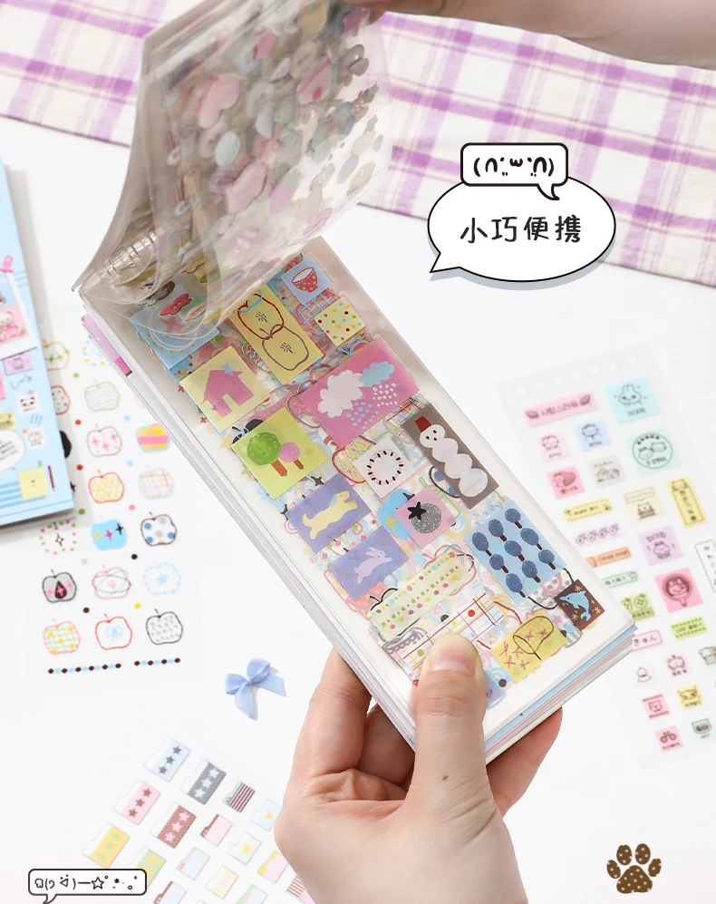 20 Blatt Moment Collection Kawaii Ins Small Element Label PET Stanzstickerbuch DIY Scrapbook Kreative Ästhetik Schreibwaren – Detail 5