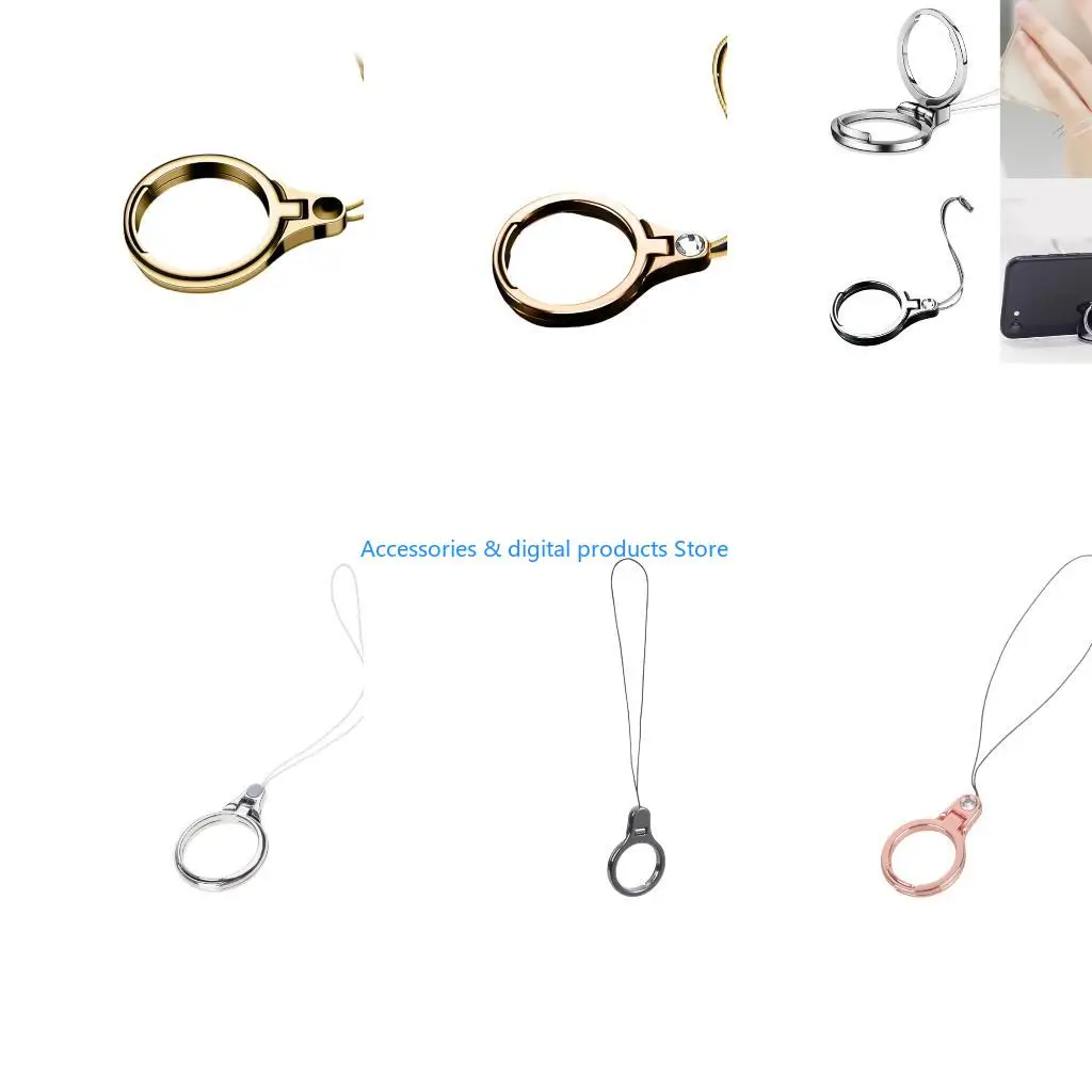 77JD Metal Rings  Lanyard Small Phone Rings  Holder 5mm for Enhances Phone Security