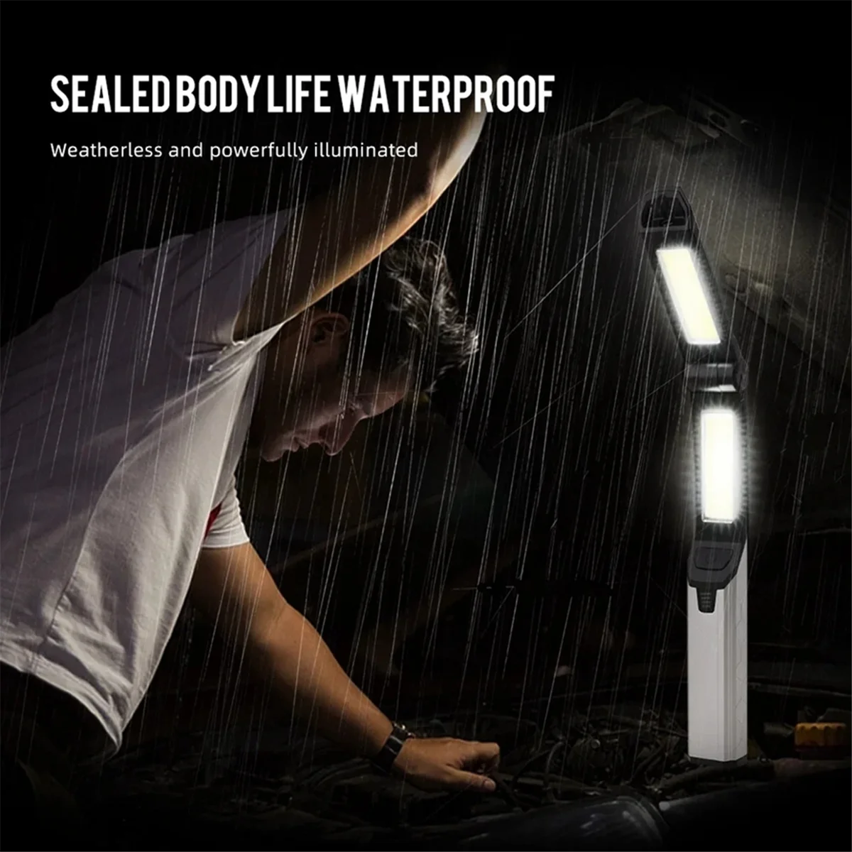 다기능 LED 손전등 USB 충전식 자기 작업 조명 휴대용 야외 캠핑 낚시 랜턴