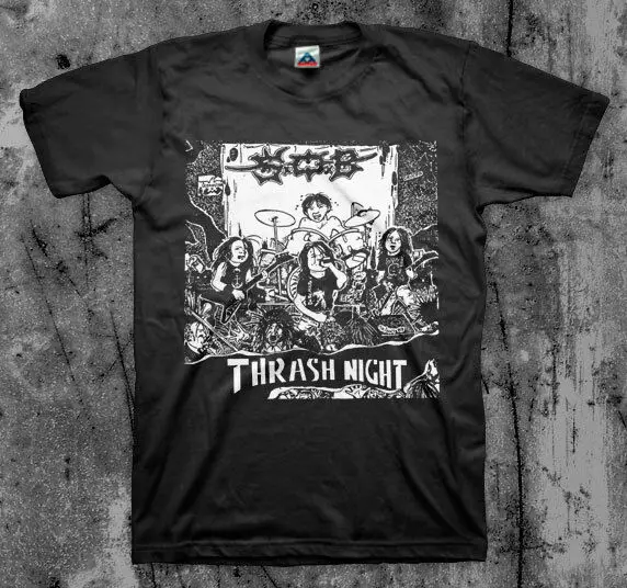 S.O.B. 'Thrash Night' T Shirt (Napalm ENT Assuck Insect Warfare Dystopia)