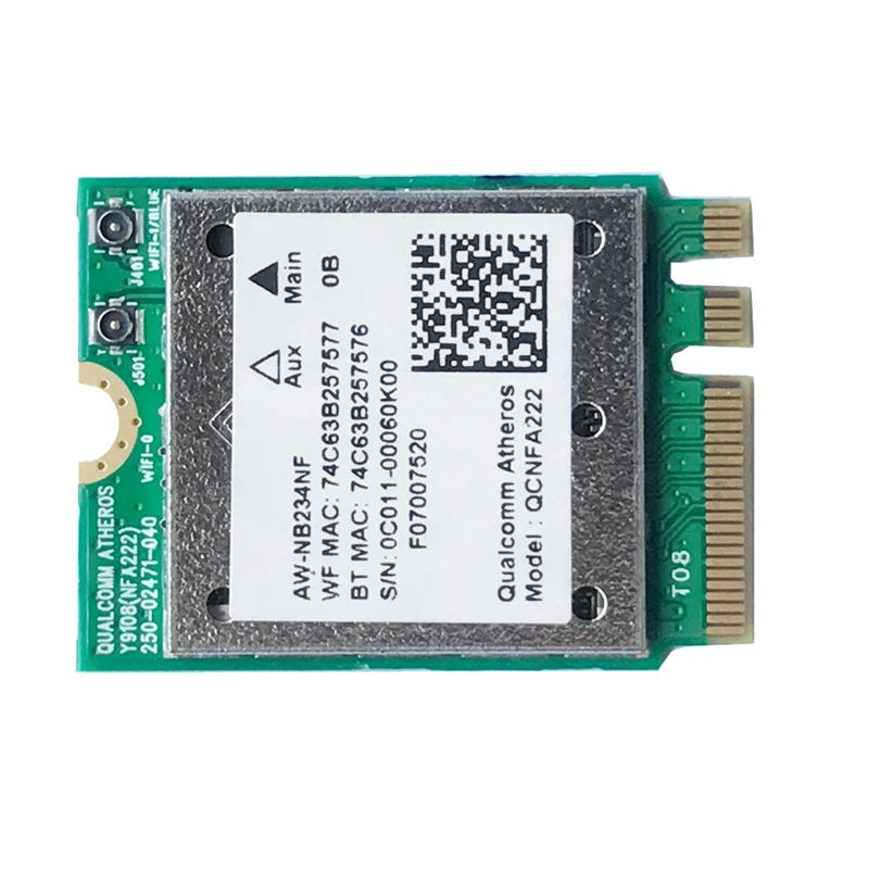 Qcnfa222 AW-NB234NF 802.11a/B/G/N Draadloze Wifi Bluetooth Kaart 2.4Ghz 5Ghz Wifi + Bt 4.0 Ngff Wlan