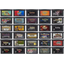 Cartucho de videogame de 32 bits gba, cartão de console de jogo pokemon foguete ciência greve snakewood pinball ouro brilhante para presente de fãs