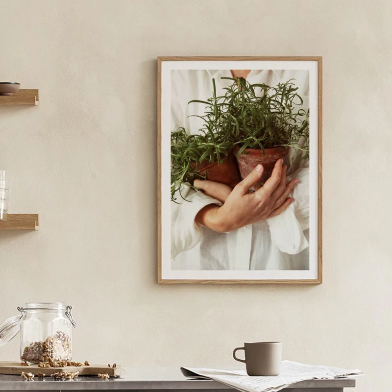 Artichoke Sunlight Fresh Rosemary Green Plant Fruit Wall Art Canvas Painting Decorative Print Poster Modern Living Room Picture