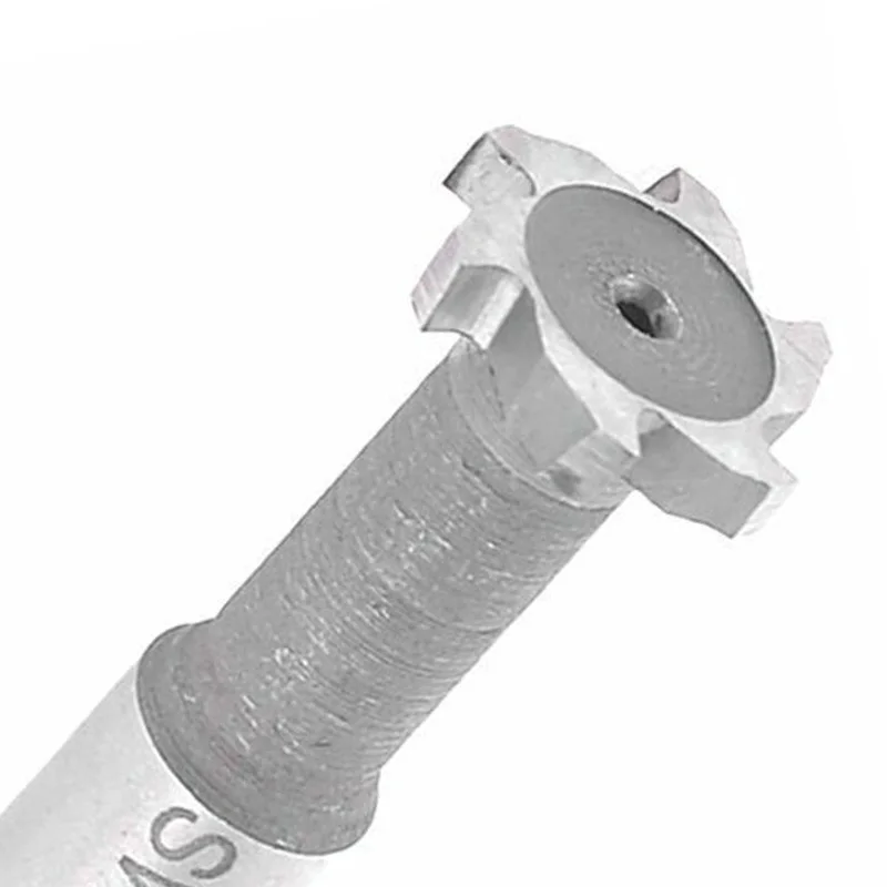 HSS T-Slot End Mill Cutter 6 Flutes 16mm Diameter 3mm Depth 10mm Shank 60mm Total Length for Milling Operations