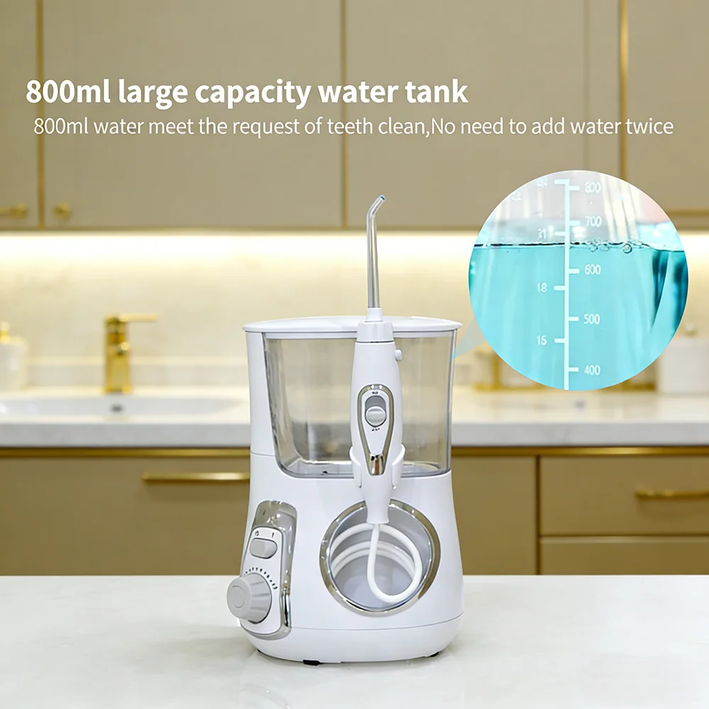 

800ML Electric Teeth Cleaning Water Flosser Countertop, 10 Modes Professional Dental Water Jet for Oral Hygiene & Fresh Breath