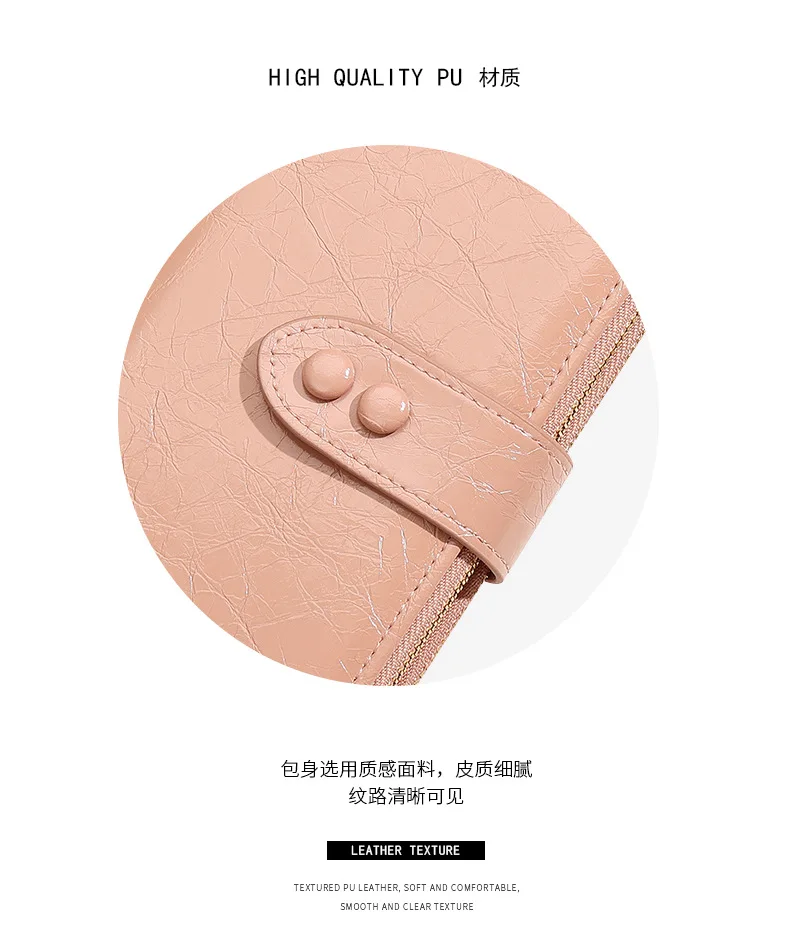 Fashionable2025 Lange Leder Geldbörse für Frauen Große Kapazität Bifold Doppel-reißverschluss Handheld Silber Geld Geldbörse Großhandel