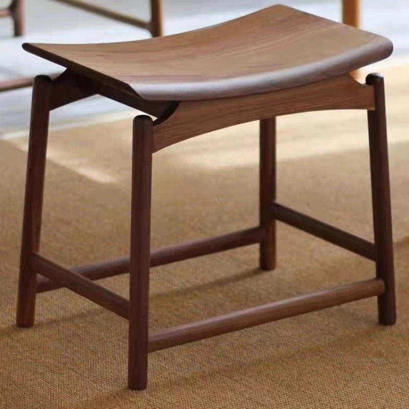 

New saddle stool Chinese solid wood home tea makeup living room shoe changing stool catering simple