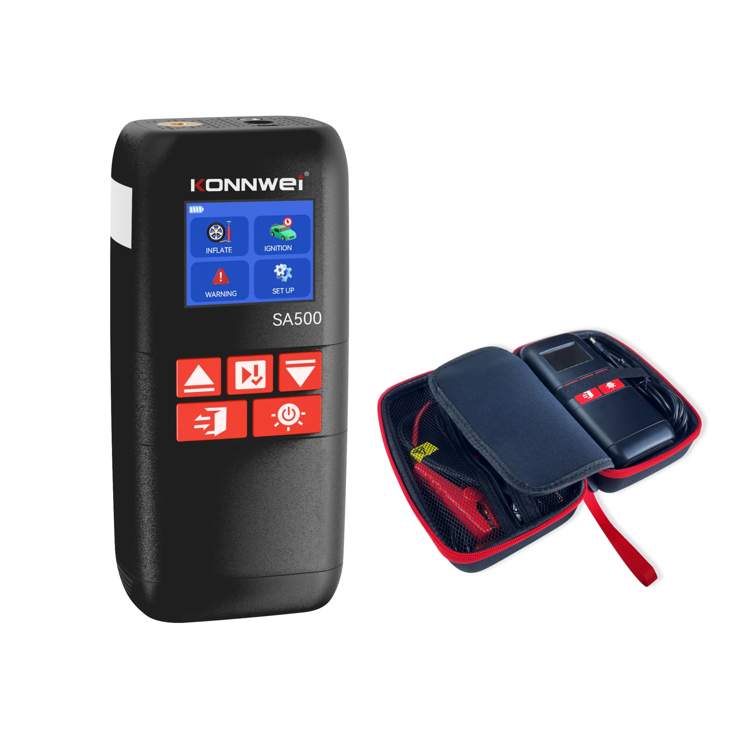 SA500 1000A Peak Car Jump Starter with 2.8 LCD Screen, 12V Emergency Starter for Car Truck Motorcycle Boat