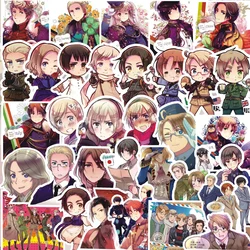 Hetalia Anime Cartoon Stickers Black and White and Colorful Characters Decoration for Mobile Phones, Ipads, Water Bottles, Skateboards, Luggage, Graffiti Decals