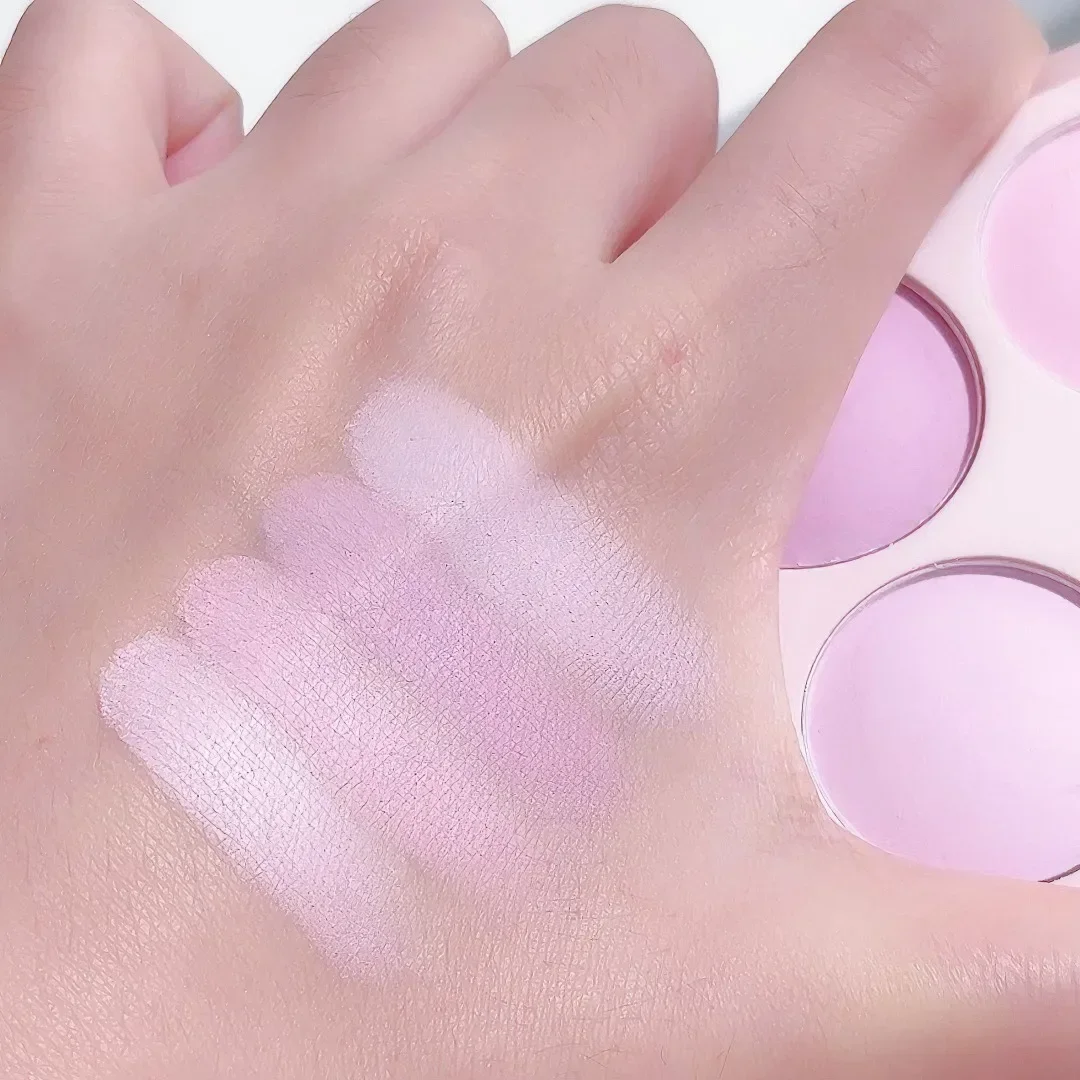 Zoete warme tinten 4-kleuren matte blush set - opbouwbaar wangpoeder voor natuurlijke spoeling, professionele gezichtsmake-up 3 in 1