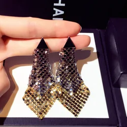 Luxury New Women Temperament Earrings Trendy Gold Plated Pendant 2023 New Ladies Silver Plated Earrings Pendant