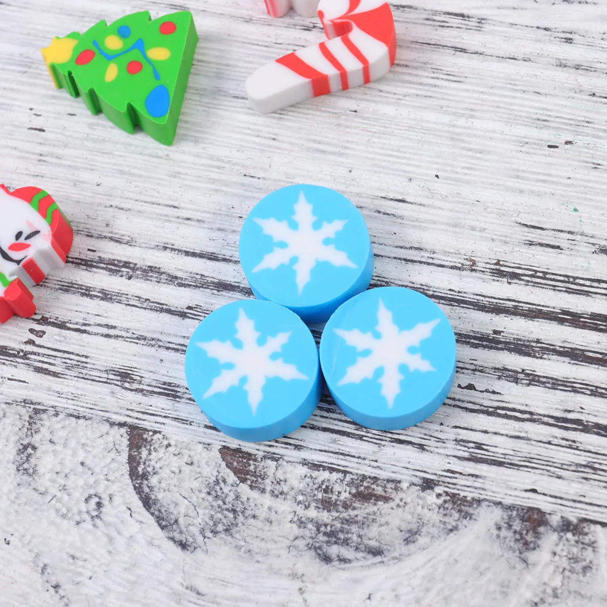 Cartoon Pencil Eraser Set Easy Clean School Stationery for Students Kids Christmas Birthday Gift