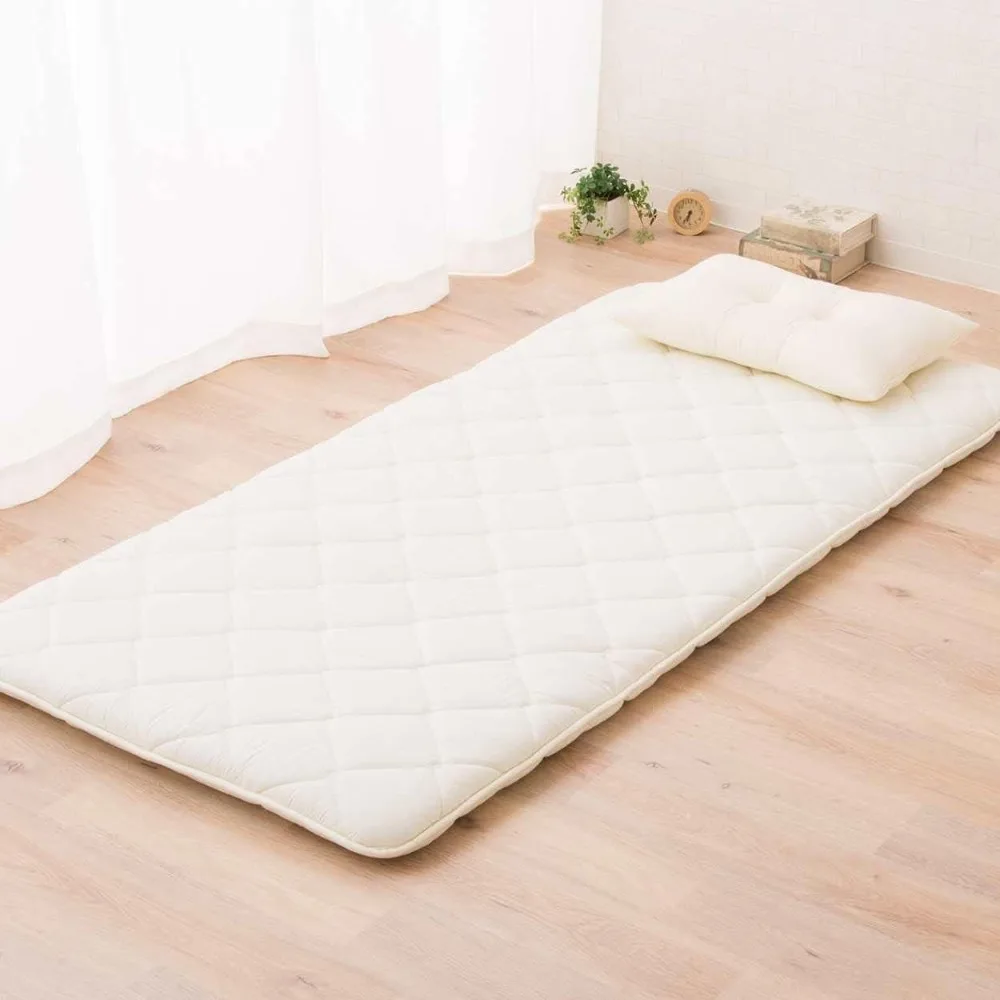 Japanese Futon Mattress Set (Mattress, Comforter & Pillow) CLASSE Twin Made in Japan, Foldable Floor Sleeping Bed Tatami Mat