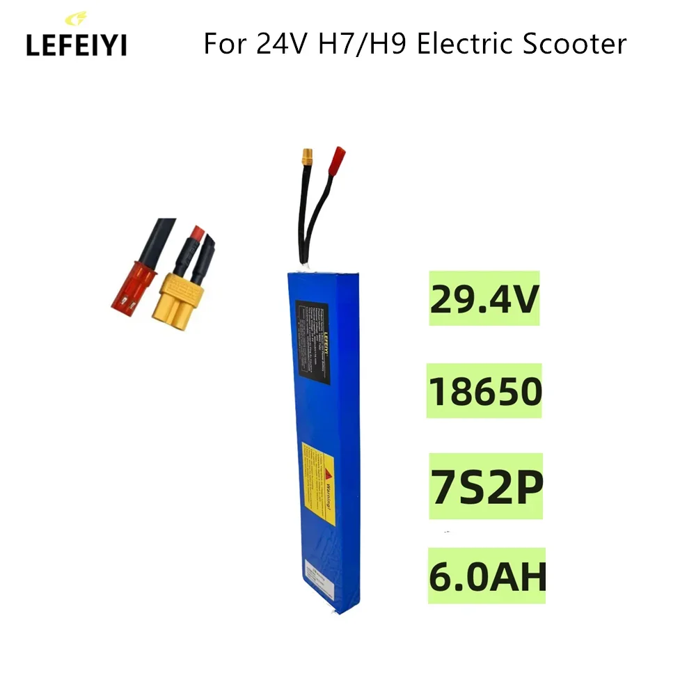 7S2P 29.4V 6.0AH Lithium Ion Battery for 24V H7/H9 Electric Scooter