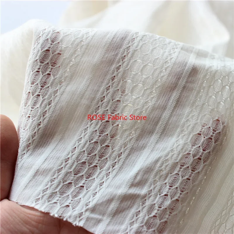 

Белая полая хлопковая жаккардовая ткань, повседневная женская рубашка, ткань для юбки, ткань для детской одежды, ткань ручной работы «сделай сам», XJ41