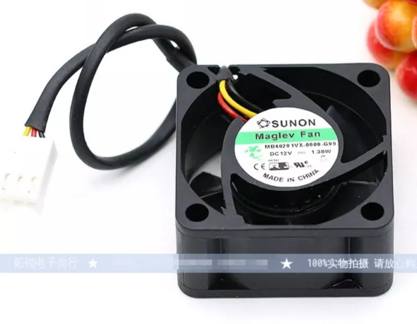 SUNON MB40201VX-0000-G99 DC 12V 1.38W 40x40x20mm 3-Wire Cooling Fan