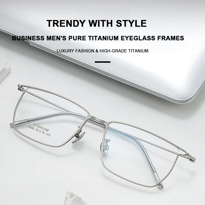 

Business Casual Pure Titanium Glasses Frame Ultra-Light Tide With Spectacle Fashionable Retro Temperament Male Minimalist Style