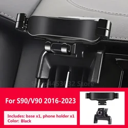 Gravity Car Accessories Phone Holder For Volvo S90 V90 2016-2022 Paired With A Special Bracket Base Rotatable Not Block Vent