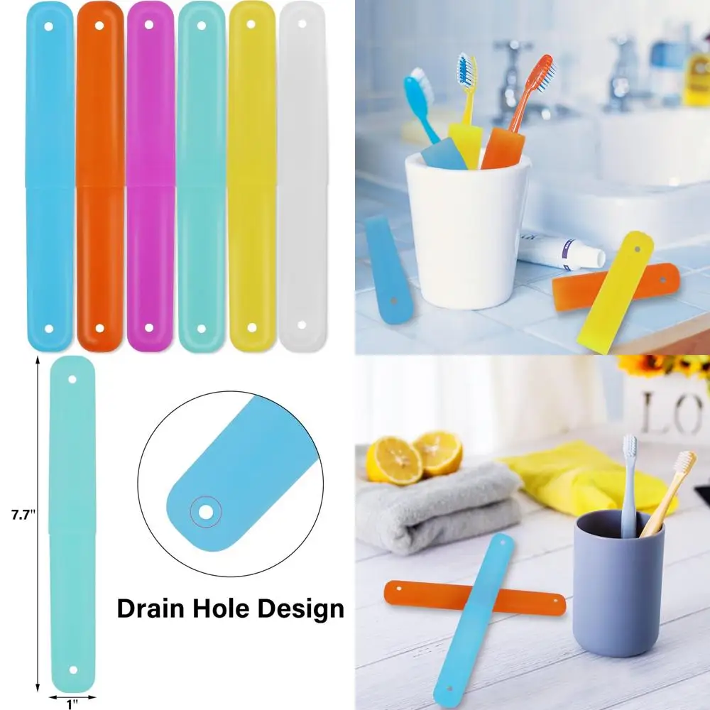 

6-комп. дорожный держатель для зубных щеток, дышащий портативный контейнер для зубных щеток, многоцветный прозрачный держатель для зубных щеток для дома T