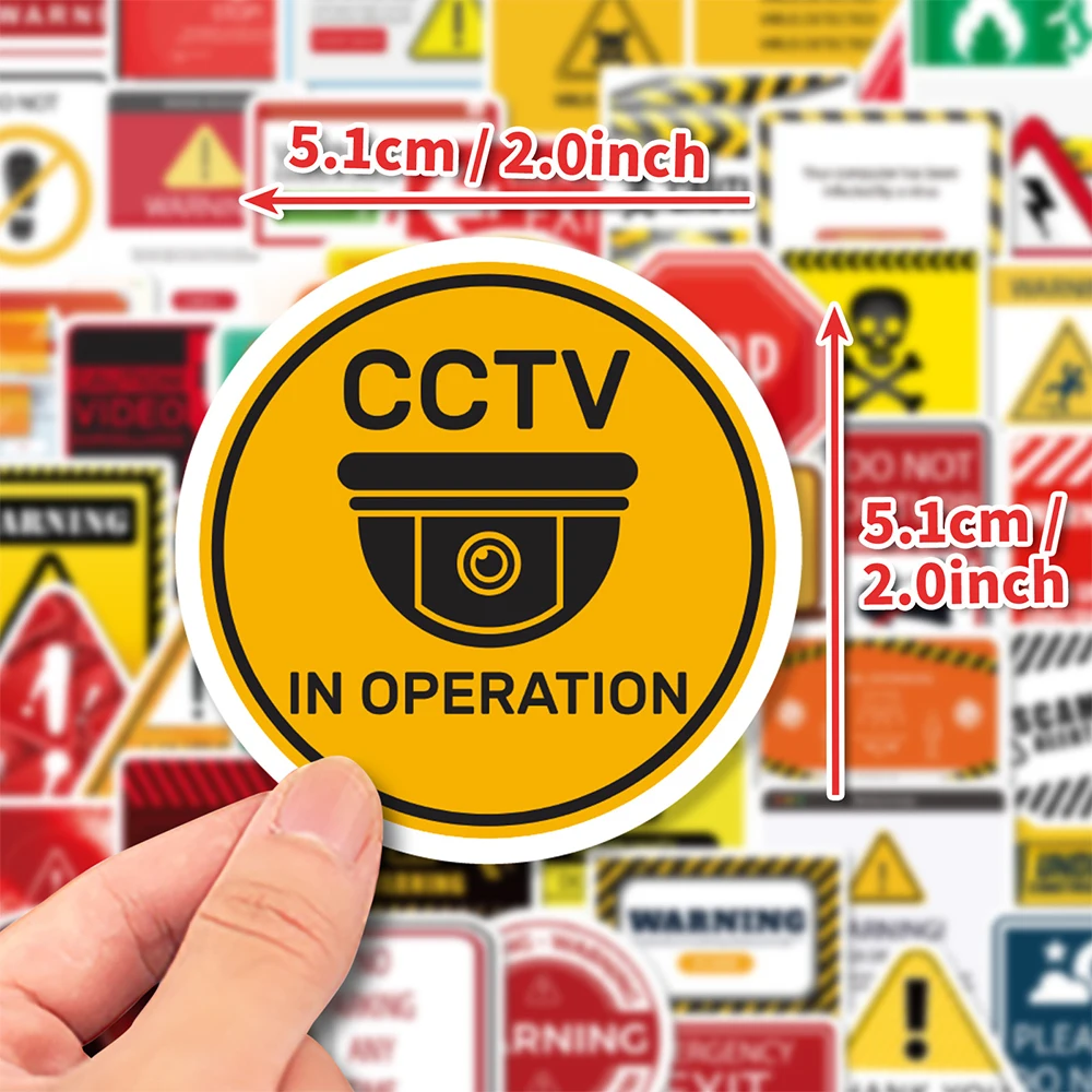 10/30/50/100pcs Warning Cartoon Stickers Danger Banning Decal Waterproof DIY Stationery Laptop Car Classic Cool Sticker Toy Gift