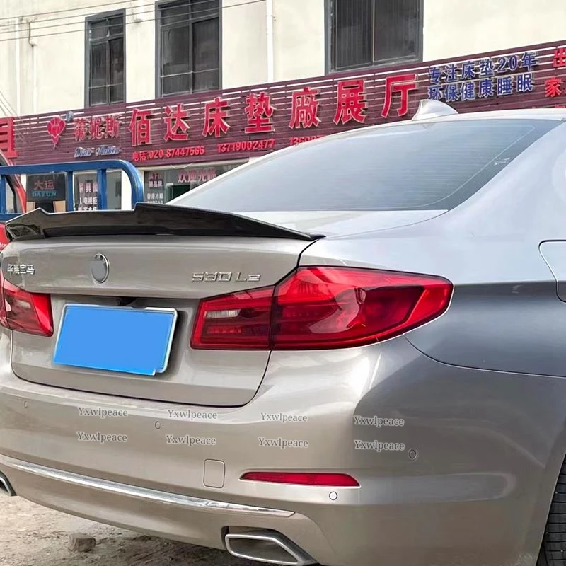 For BMW 5 Series G30 G38 Spoiler 2018 2019 2020 2021 PSM Style Carbon Fiber Rear Trunk Lip Spoiler Trunk Cover Car Styling