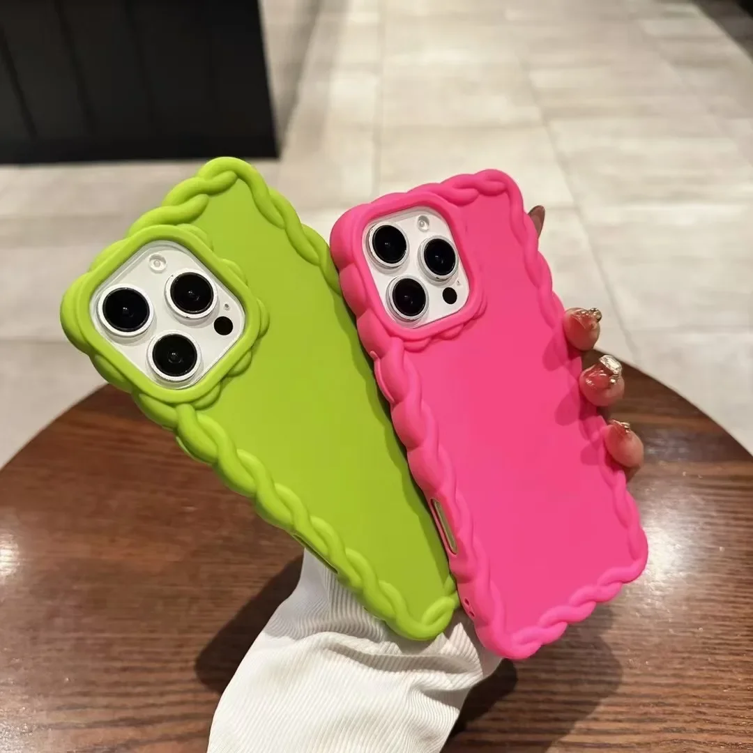 Fashionable Fried Dough Twists corrugated phone case iPhone 16 15 14 13 12Pro Max soft shockproof cost-effective protective case