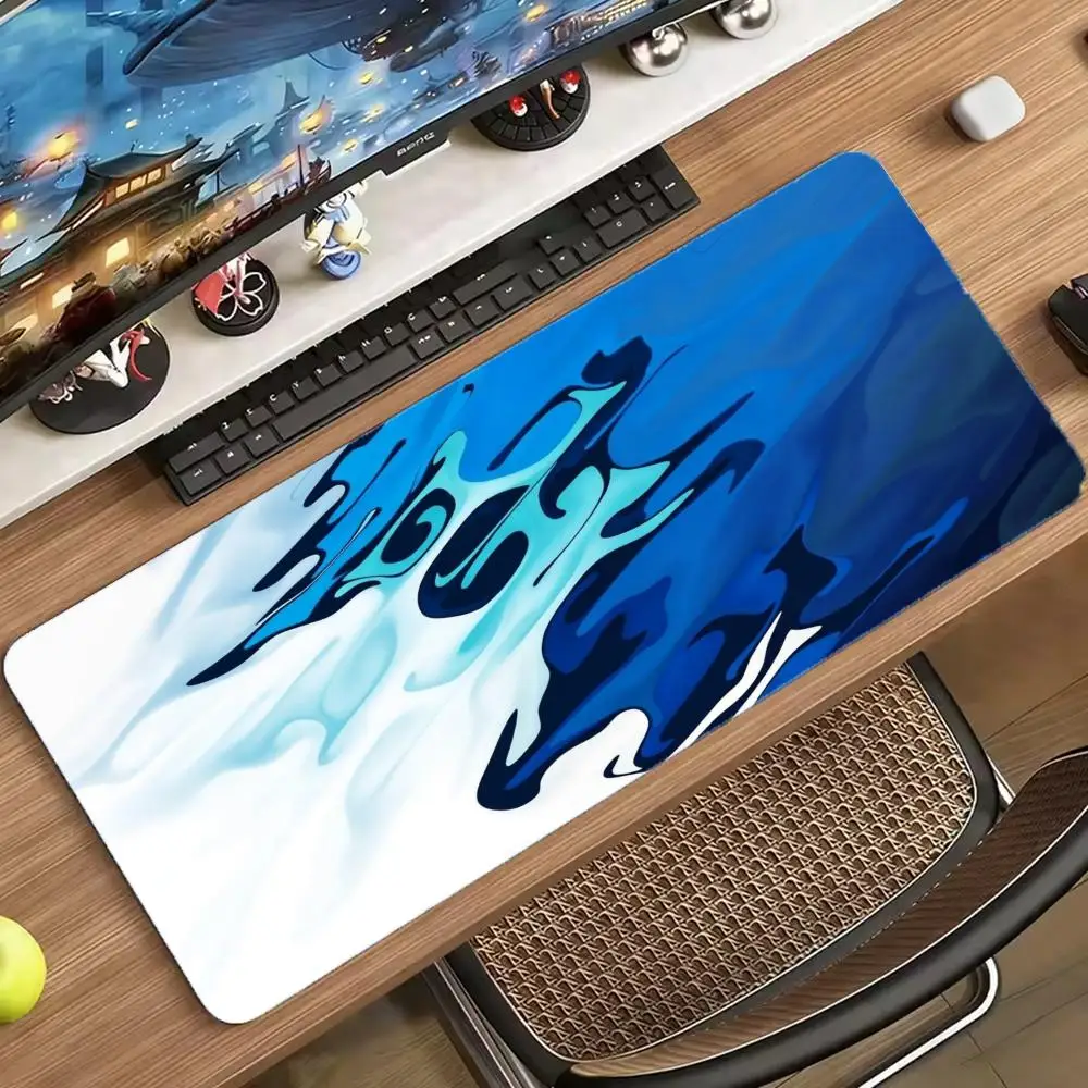 Abstract Marble Swirl Art Large Mouse Pad, Gradient Liquid Fluid Pattern Desk Mat, Non‑Slip Rubber Base mouse pad
