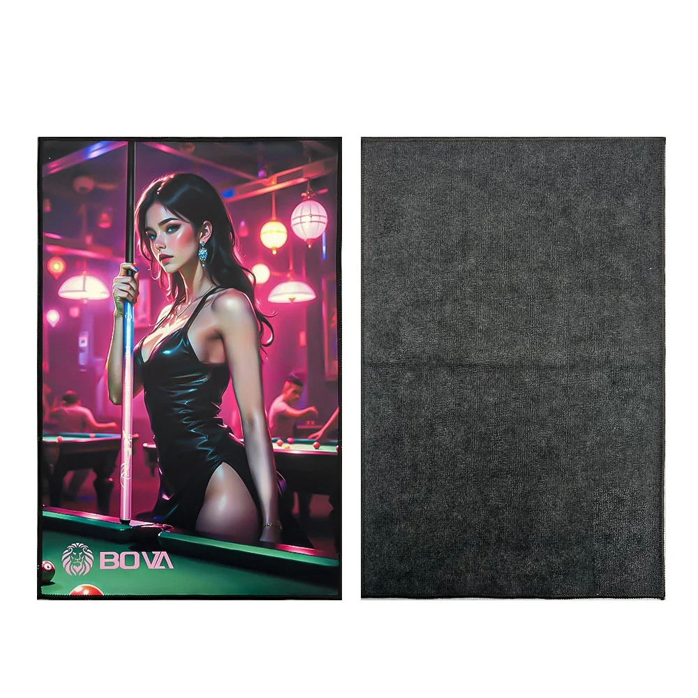 

BOVA Premium Microfiber Suede Stylish Girl Print Cleaning Towel For Billiard Snooker Pool Cues