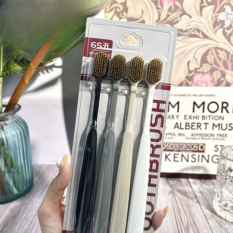 

Широкая зубная щетка с мягкой щетиной для взрослых, набор из 4 предметов, домашняя зубная щетка для чистки пар, ручная зубная щетка, аксессуары, простой десен