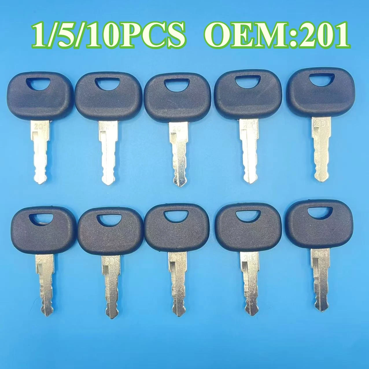 1/5/10 Pcs 201 Construction Equipment  Ignition key For Atlas Takeuchi  NR. 201  Wheel Loader 3643912 Fit TW65 TW80