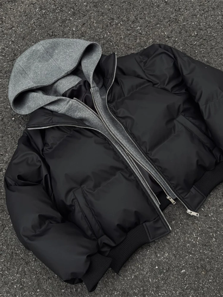 

Men's PU Leather Hooded Jaet Cotton Padded Thi Warm ort Sle Casual Faion Autumn Winter Outerwear Youth ular